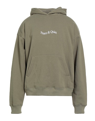 MUSEUM OF PEACE & QUIET Hooded track jacket  Military green 100% Cotton