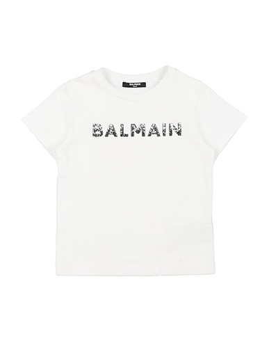 BALMAIN T-Shirt Weiß 100% Baumwolle, Polyester, Viskose