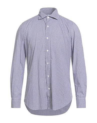 FINAMORE 1925 Checked shirt Azure 100% Cotton
