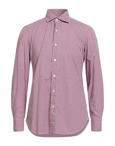 FINAMORE 1925 Checked shirt Red 100% Cotton
