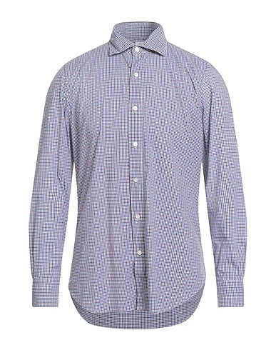 FINAMORE 1925 Checked shirt AZZURRO 100% Cotton
