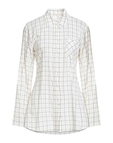 OUR LEGACY Checked shirt Ivory 60% Cotton, 40% Rayon, Mother-of-pearl