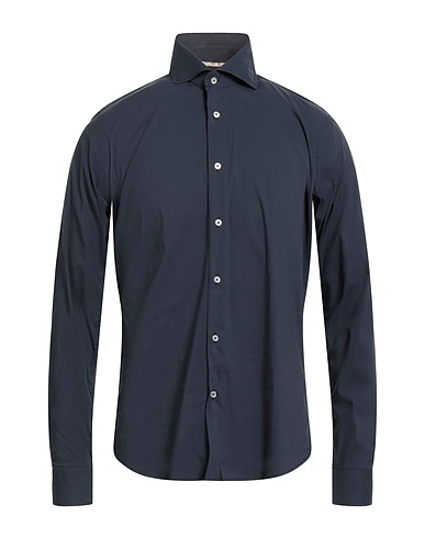 ALESSANDRO LAMURA Solid colour shirt 72% Cotton, 25% Polyamide, 3% Elastane