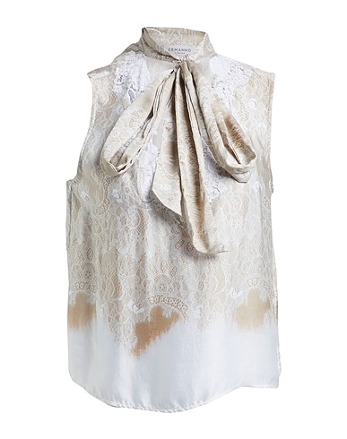 ERMANNO FIRENZE Top Beige 100% Viscose, Polyamide, Cotton