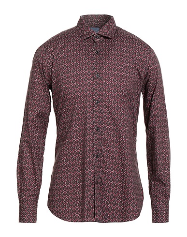 BARBA Napoli Patterned shirt DANDY LIFE Burgundy 100% Cotton