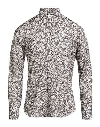 BARBA Napoli Patterned shirt CULTO Light grey 100% Cotton