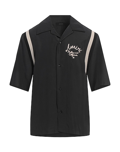 AMIRI Camicie Nero 72% Viscosa, 28% Poliestere, Cotone, Poliammide, Elastan