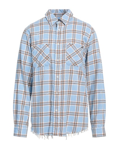 AMIRI Kariertes Hemd Himmelblau 100% Baumwolle