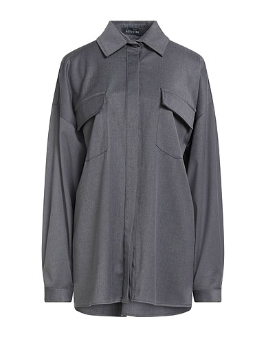 ACTUALEE Solid colour shirts & blouses Grey 64% Polyester, 33% Viscose, 3% Elastane