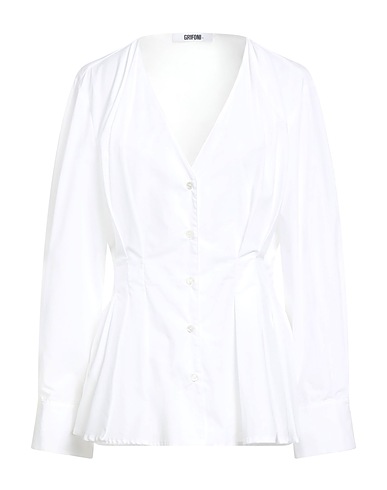 GRIFONI Solid colour shirts & blouses White 100% Cotton