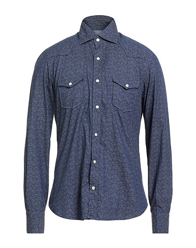 BARBA Napoli Camicia fantasia DANDY LIFE Blu navy 100% Cotone