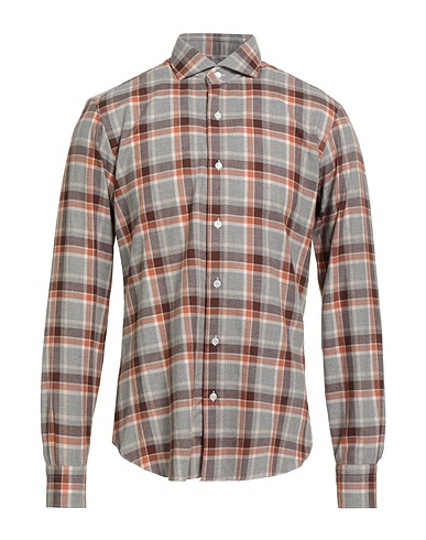 BARBA Napoli Checked shirt DANDY LIFE Grey 100% Cotton