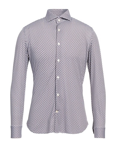 CALIBAN Patterned shirt SKIN LIKE Dark brown 86% Polyester, 14% Elastane