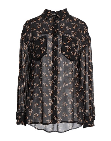 SHIRTAPORTER Patterned shirts & blouses Black 100% Rayon