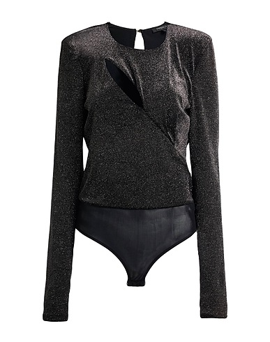 PATRIZIA PEPE TOPWEAR Black 95% Polyester, 5% Elastane