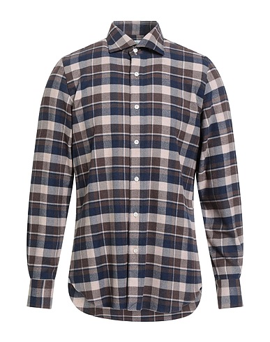 FINAMORE 1925 Checked shirt Brown 100% Cotton