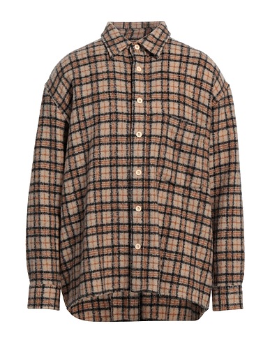 DESTIN Checked shirt Beige 76% Wool, 18% Polyamide, 4% Cashmere, 2% Silk