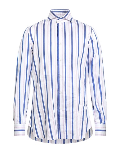 STILE LATINO Striped shirt White 58% Cotton, 42% Linen