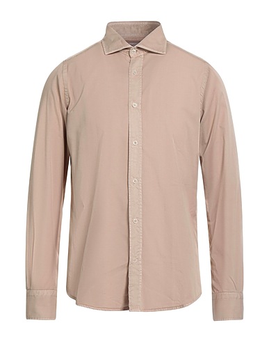 PORTOFIORI Chemise de couleur unie Beige 100% Coton