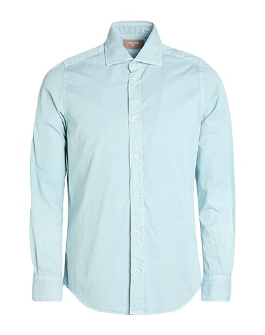 PORTOFIORI Chemise de couleur unie Bleu ciel 100% Coton