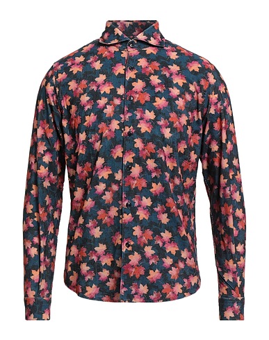 ALESSANDRO LAMURA Patterned shirt Navy blue 100% Cotton