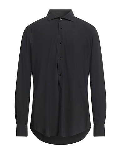 BAGUTTA Solid color shirt Black 76% Nylon, 24% Elastane