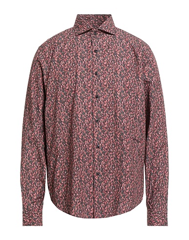 ALESSANDRO LAMURA Patterned shirt Brick red 100% Cotton