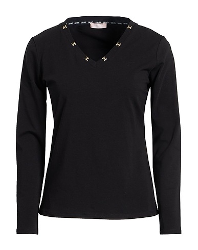 LIU •JO T-shirt Black 95% Cotton, 5% Elastane