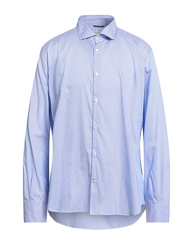 BROOKSFIELD Striped shirt Light blue 100% Cotton