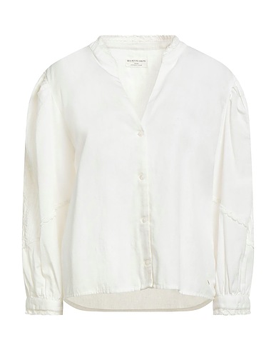 DES PETITS HAUTS Solid color shirts & blouses Ivory 85% Cotton, 15% Linen