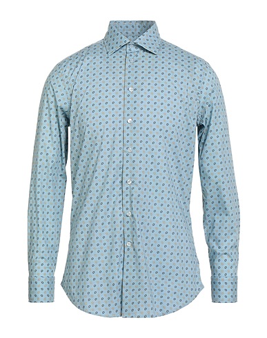 ETRO Camicia fantasia Blu chiaro 97% Cotone, 3% Elastan