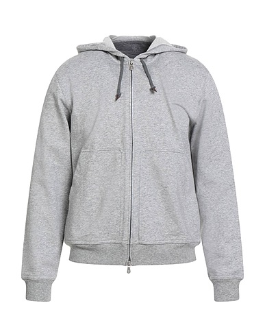 BRUNELLO CUCINELLI Hooded sweatshirt Grey 100% Cotton, Elastane