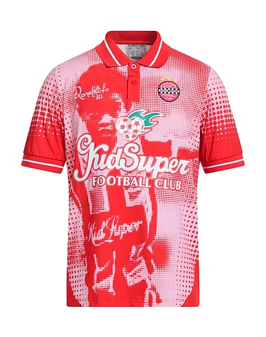 KIDSUPER STUDIOS Polo shirt ROSSO 85% Polyester, 15% Elastane