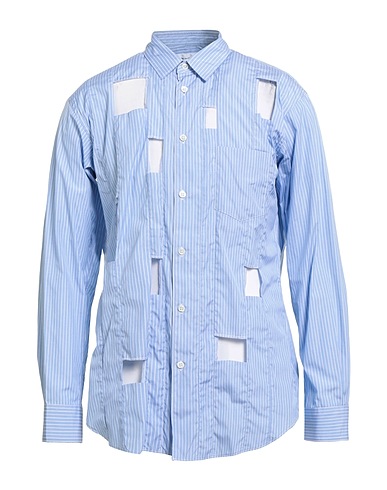 COMME des GARÇONS SHIRT 스트라이프 셔츠 라이트 블루 100% 코튼
