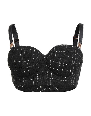 ELISABETTA FRANCHI Bustier Black 43% Polyester, 41% Cotton, 13% Acrylic, 3% Other Fibres