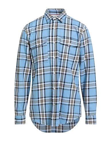 SCOTCH & SODA Checked shirt Light blue 100% Cotton