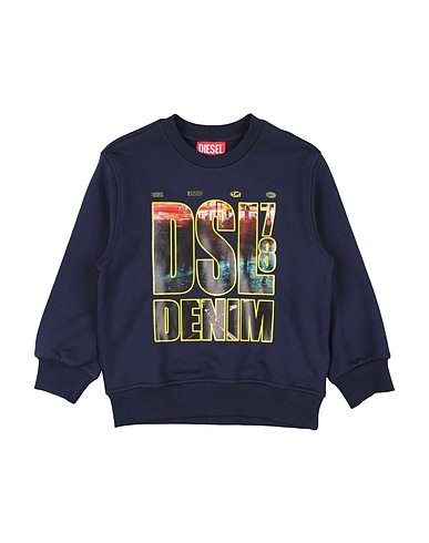 DIESEL Felpa Blu navy 100% Cotone, Elastan