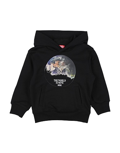 DIESEL Felpa Nero 100% Cotone, Elastan