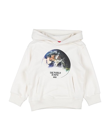 DIESEL Hooded track jacket  White 100% Cotton, Elastane