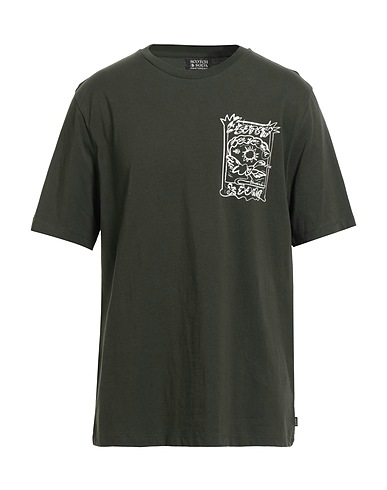 SCOTCH & SODA T-shirt Military green 100% Cotton