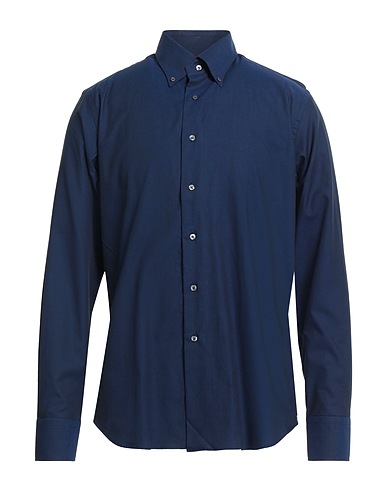 GRIGIO Camicia tinta unita Blu 100% Cotone