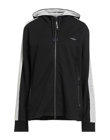 AERONAUTICA MILITARE Hoodie Schwarz 95% Baumwolle, 5% Elastan