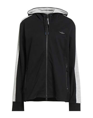 AERONAUTICA MILITARE Hooded track jacket 95% Cotton, 5% Elastane