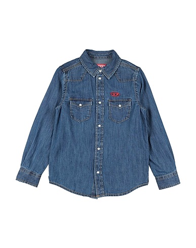 DIESEL Camicia di jeans Blu 100% Cotone
