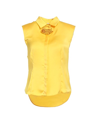 BLUGIRL Camicie e bluse tinta unita Giallo 100% Poliestere