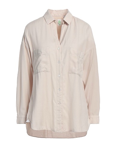 FINAMORE 1925 Solid colour shirts & blouses Beige 85% Cotton, 15% Cashmere