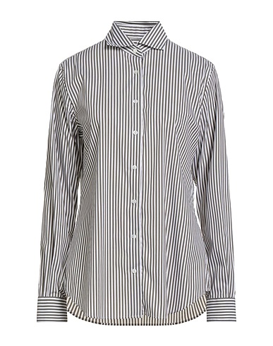 XACUS Striped shirt Military green 75% Cotton, 22% Polyamide, 3% Elastane