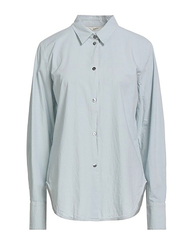 BARENA Solid colour shirts & blouses Sky blue 100% Cotton