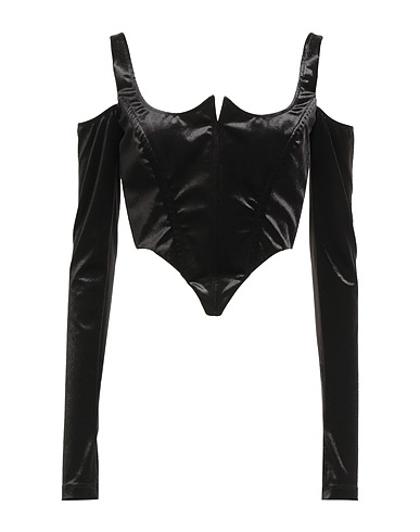 VERSACE JEANS COUTURE Top Black 95% Polyester, 5% Elastane