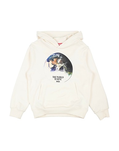 DIESEL Sweat-shirt Blanc cassé 100% Coton, Élasthanne